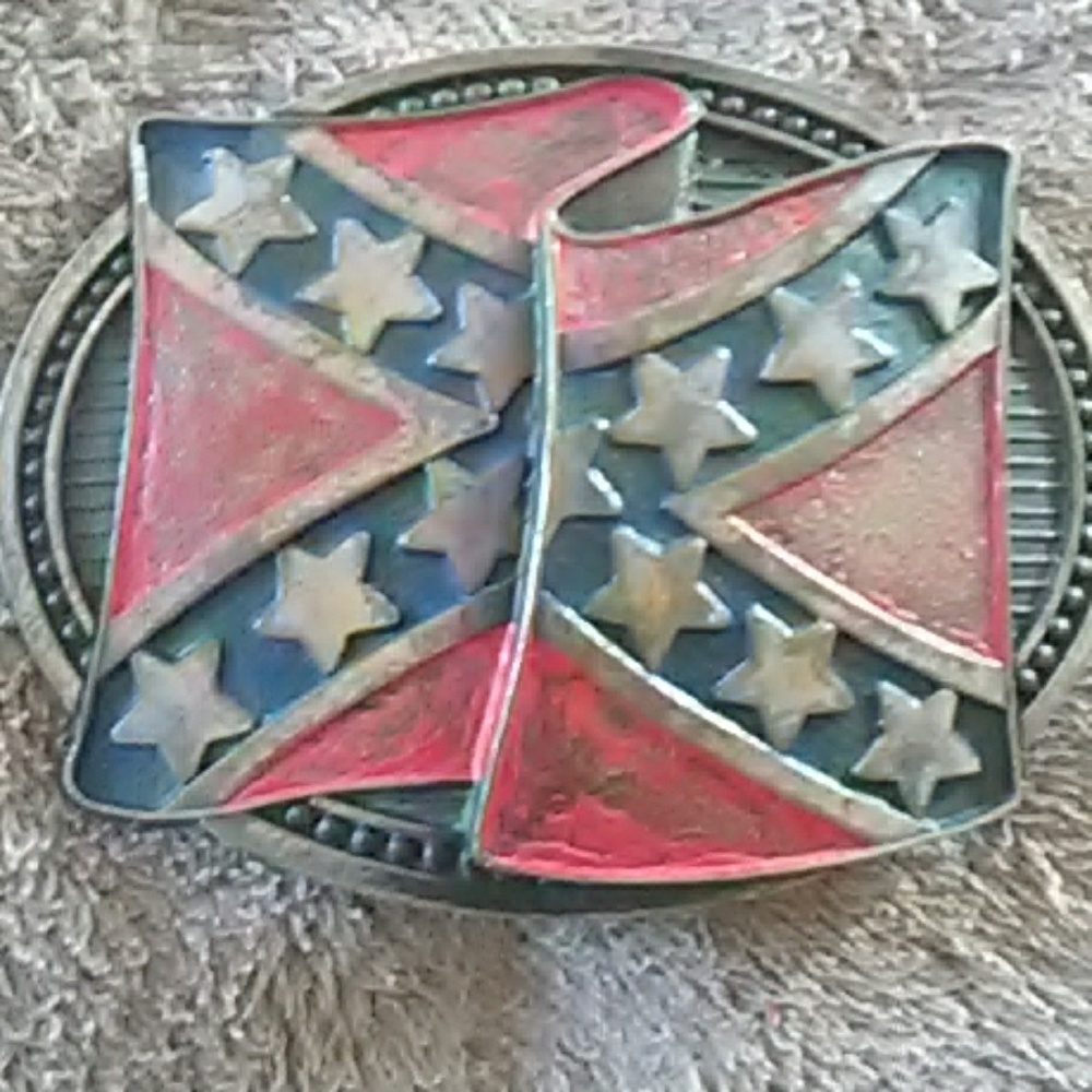 Montana Silversmiths rebel flag belt buckle